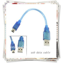 20cm USB A MINI 5PIN USB 2.0 Macho a Mini 5 Pin B Datos macho Cables Transparente azul